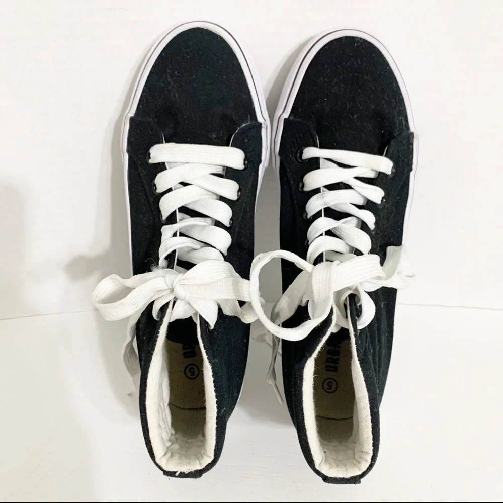 Urban Groove Sam Hip Hop Black Canvas High Top Sneaker Performance Shoe ⬛️⬜️